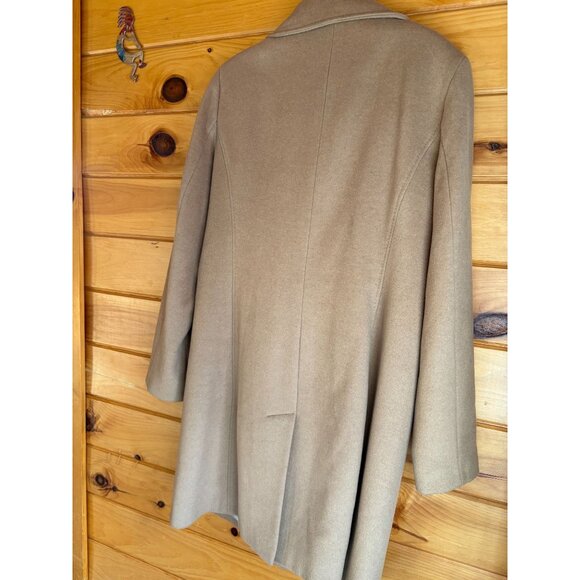 Calvin Klein Womens Camel Wool-Blend Coat Button Front Size 14 Timeless Outerwe - Picture 7 of 11